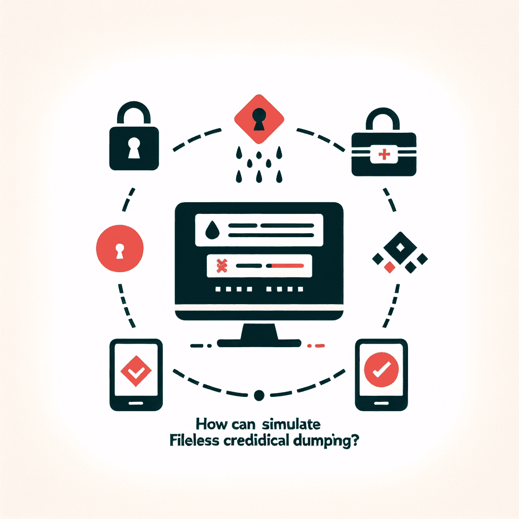 How can you simulate fileless credential dumping?
